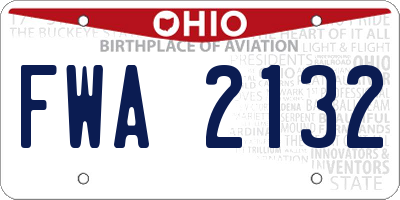 OH license plate FWA2132