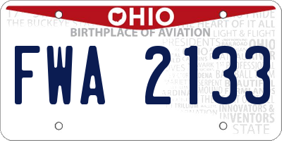 OH license plate FWA2133