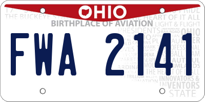 OH license plate FWA2141