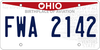 OH license plate FWA2142