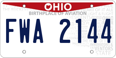 OH license plate FWA2144