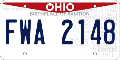 OH license plate FWA2148