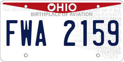 OH license plate FWA2159