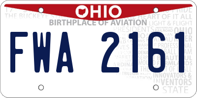 OH license plate FWA2161