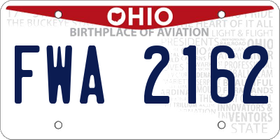 OH license plate FWA2162