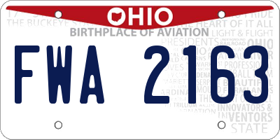 OH license plate FWA2163