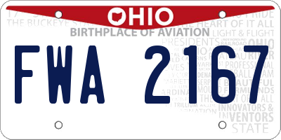 OH license plate FWA2167