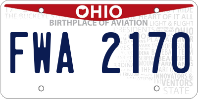 OH license plate FWA2170