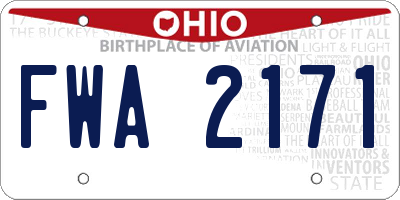 OH license plate FWA2171