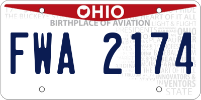 OH license plate FWA2174