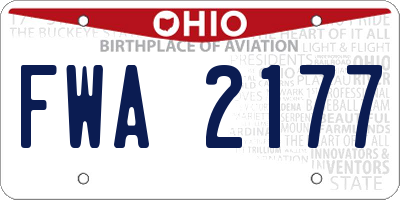 OH license plate FWA2177