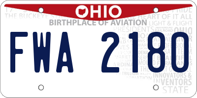 OH license plate FWA2180