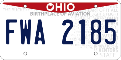 OH license plate FWA2185