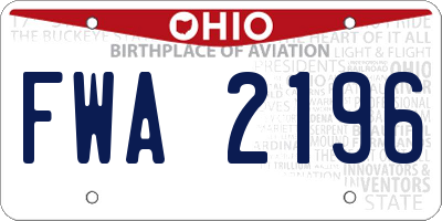 OH license plate FWA2196