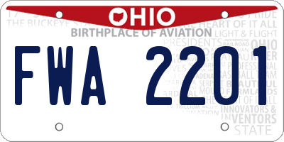 OH license plate FWA2201