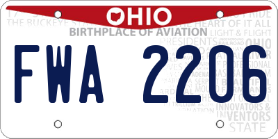 OH license plate FWA2206