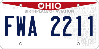 OH license plate FWA2211