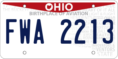 OH license plate FWA2213