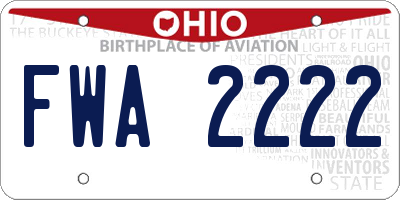 OH license plate FWA2222