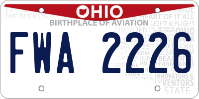 OH license plate FWA2226