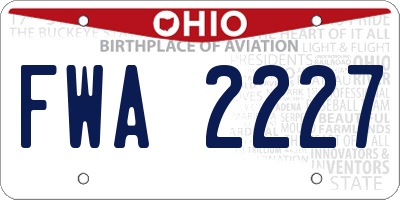 OH license plate FWA2227