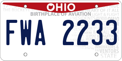 OH license plate FWA2233