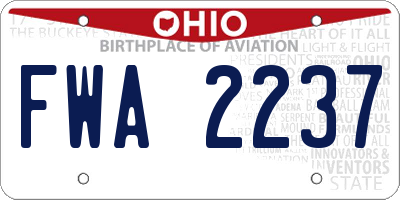 OH license plate FWA2237