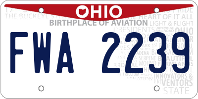 OH license plate FWA2239