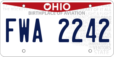 OH license plate FWA2242