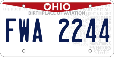 OH license plate FWA2244