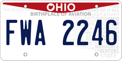 OH license plate FWA2246