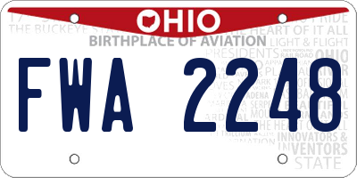 OH license plate FWA2248