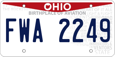 OH license plate FWA2249