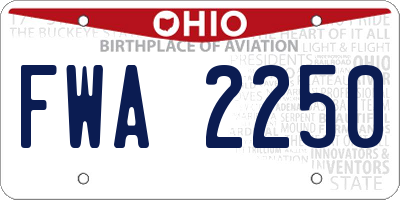 OH license plate FWA2250
