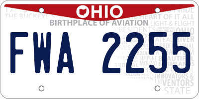 OH license plate FWA2255