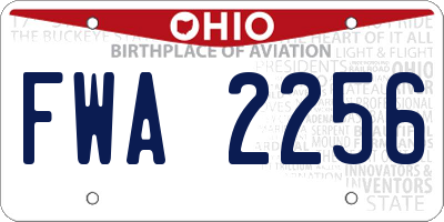 OH license plate FWA2256