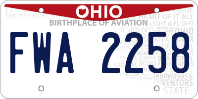 OH license plate FWA2258