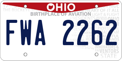 OH license plate FWA2262