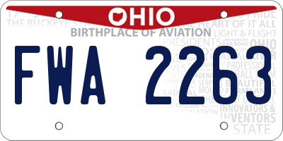 OH license plate FWA2263