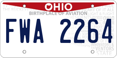 OH license plate FWA2264