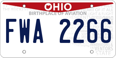 OH license plate FWA2266