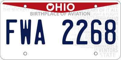 OH license plate FWA2268