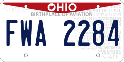 OH license plate FWA2284