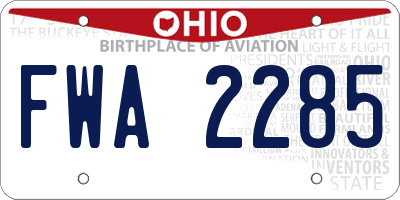 OH license plate FWA2285