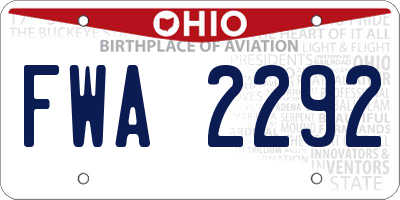 OH license plate FWA2292