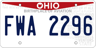 OH license plate FWA2296