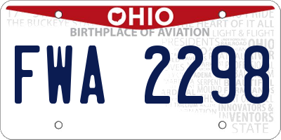 OH license plate FWA2298