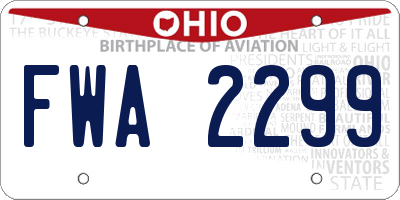 OH license plate FWA2299
