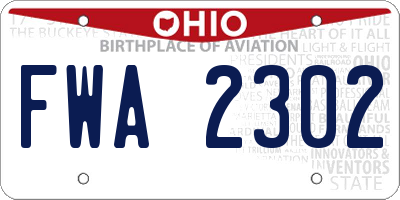 OH license plate FWA2302