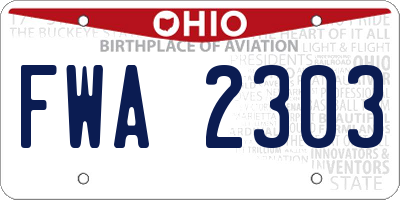 OH license plate FWA2303